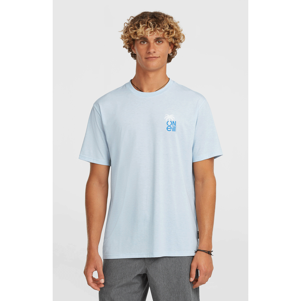 O’NEILL HYBRID POLYGIENE GRAPHIC T-SHIRT スピンドルの着用画像